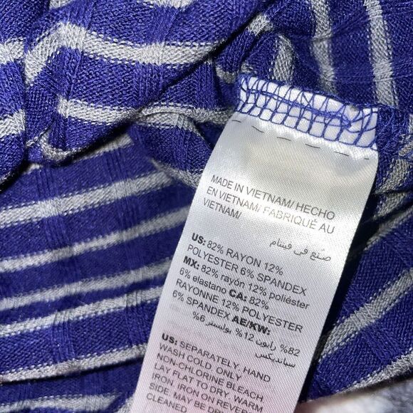 Chico’s Zenergy Size 1 (8/10) Plush Chevron Stripe Tank Ink Purple NWT - Picture 6 of 6